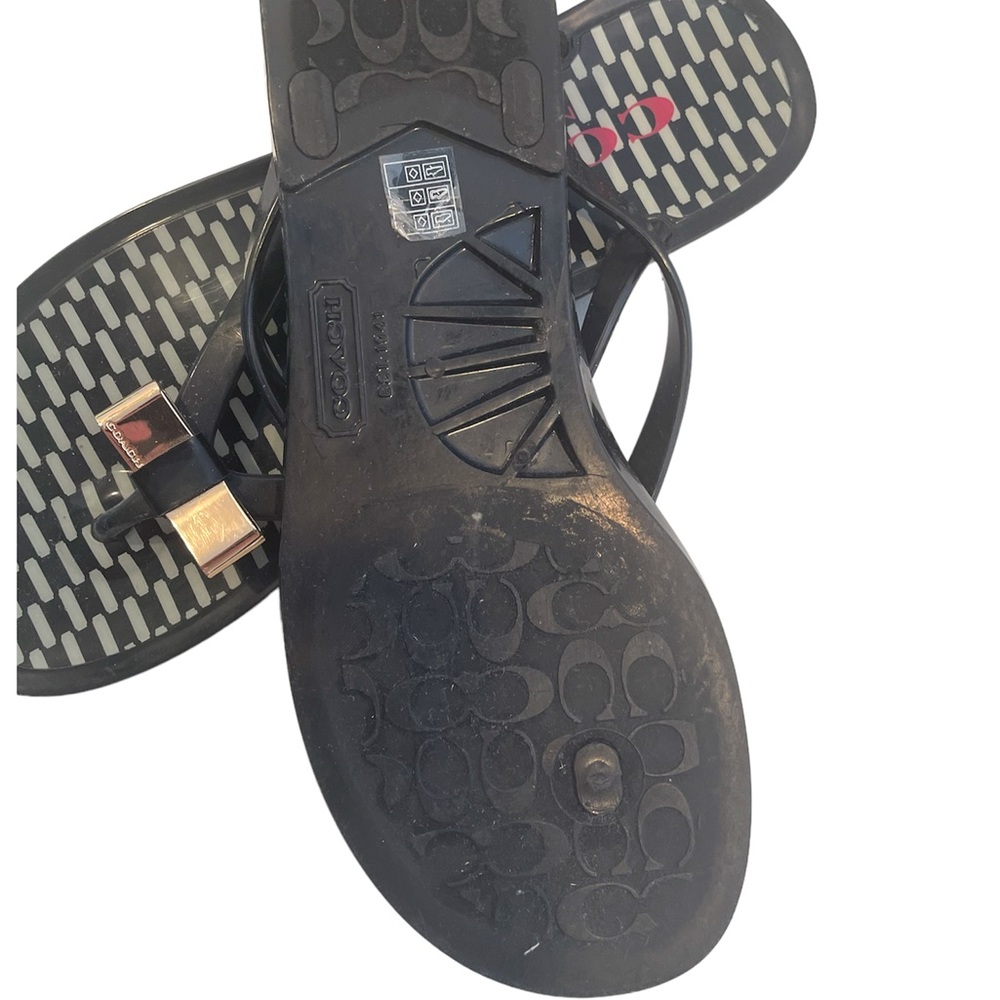 Coach NewYork ‘Landon’ Black Jelly Flip Flops - 6B Perfect for Spring Break! - Picture 6 of 8
